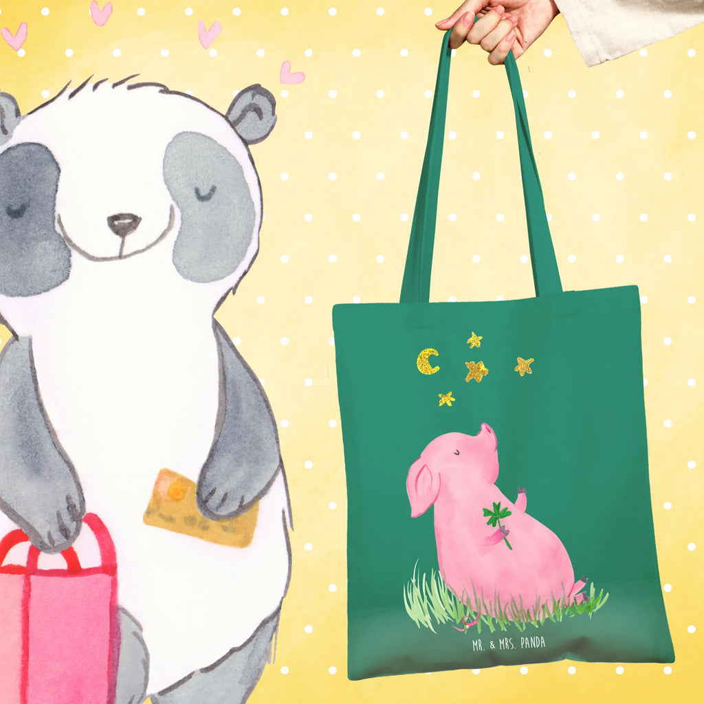 Tote bag Pig Luck cloth bag, bag, shopper, shopping bag, jute bag, pouch, Carrier bag, shoulder bag, cotton bag, small animals, cute, funny, cute animal motives, hand drawn, small world, funny sayings, good mood, happy, gifts, gift ideas, special gifts, animal lover, card, motivation, goals, lucky charm, asterisks, piglet, pig, stars, Lucky bastard. Luck, dreams