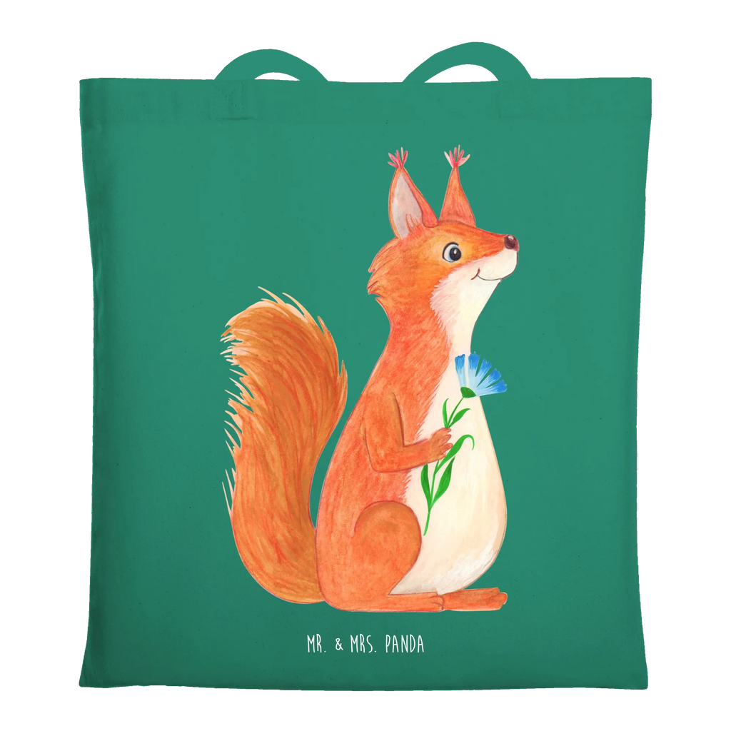 Tote bag Squirrel flower pouch, cotton bag, Carrier bag, cloth bag, shopper, bag, shoulder bag, jute bag, shopping bag, small animals, cute, funny, cute animal motives, hand drawn, small world, funny sayings, good mood, happy, gifts, gift ideas, special gifts, animal lover, card, positive saying, fun, Squirrel, laughter, saying decoration, squirrel, motivation pictures, happy saying, motivation sayings