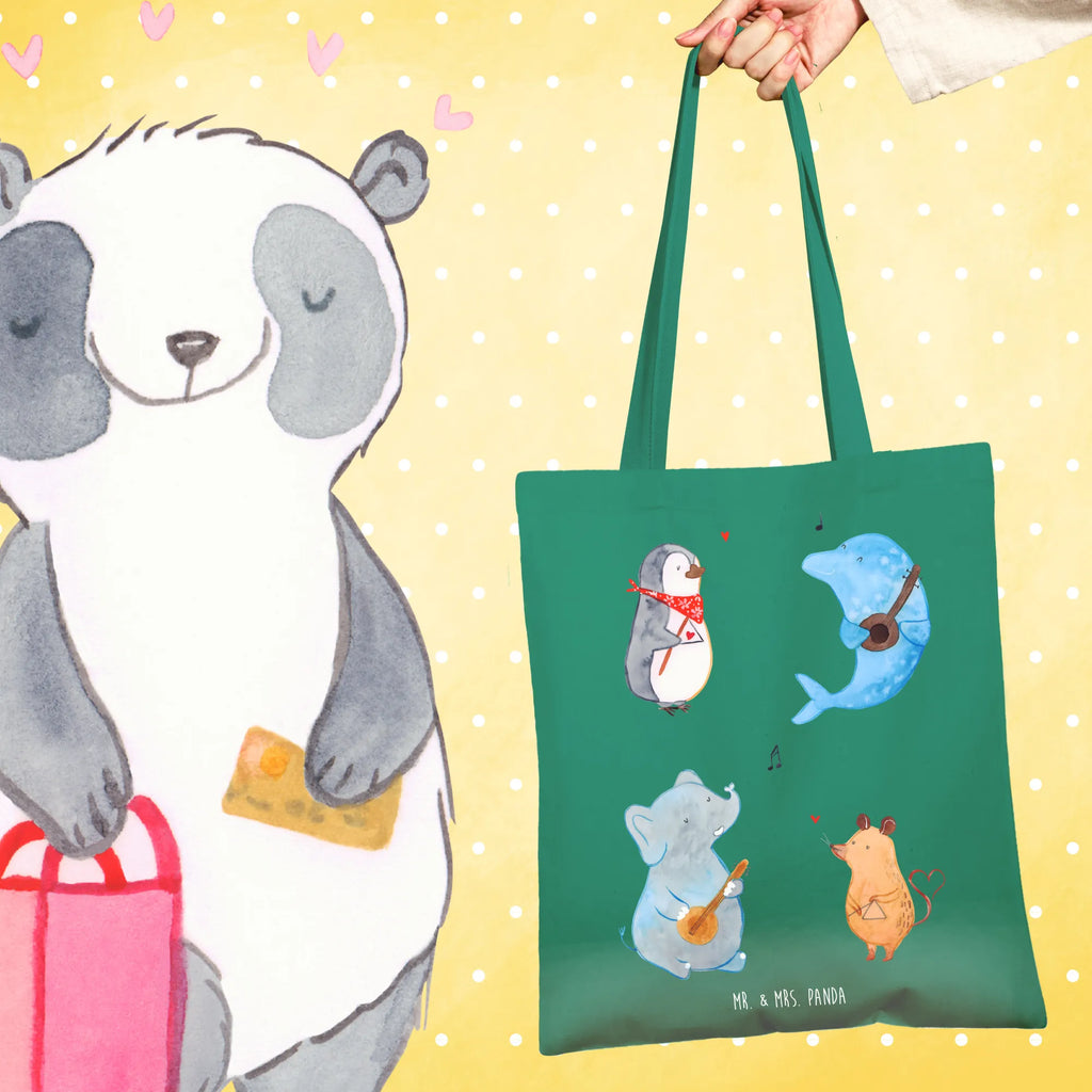 Torba Wielki zespół Beuteltasche, Stoffbeutel, Tasche, Jutebeutel, Tragetasche, Beutel, Badetasche, Strandtasche, Einkaufstüte, Umhängetasche, Laptoptasche, Jutetasche, Schultertasche, Einkaufstasche, Stofftasche, Shopper, Tiermotive, Gute Laune, lustige Sprüche, Tiere, Hund, Gitarre, Musikanten, Maus, Elefant, Triangel, Musik, Pinguin, Band, Delfin