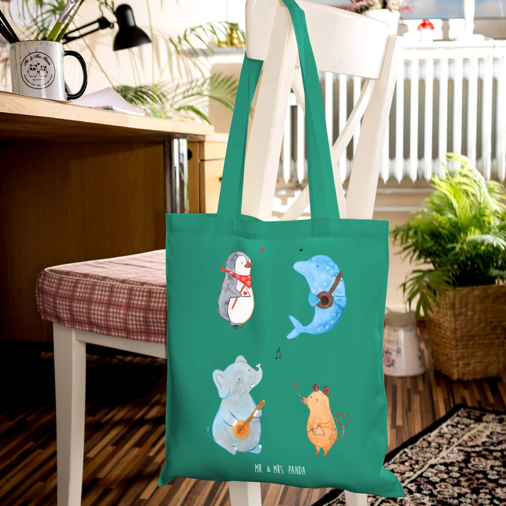 Torba Wielki zespół Beuteltasche, Stoffbeutel, Tasche, Jutebeutel, Tragetasche, Beutel, Badetasche, Strandtasche, Einkaufstüte, Umhängetasche, Laptoptasche, Jutetasche, Schultertasche, Einkaufstasche, Stofftasche, Shopper, Tiermotive, Gute Laune, lustige Sprüche, Tiere, Hund, Gitarre, Musikanten, Maus, Elefant, Triangel, Musik, Pinguin, Band, Delfin