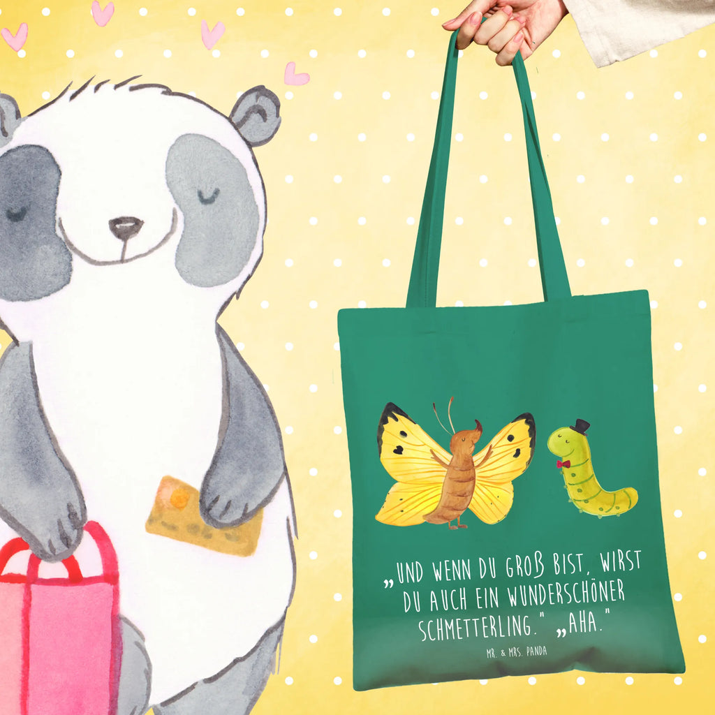 Tote bag Caterpillar butterfly jute bag, cotton bag, shopping bag, bag, shoulder bag, pouch, Carrier bag, cloth bag, shopper, small animals, cute, funny, cute animal motives, hand drawn, small world, funny sayings, good mood, happy, gifts, gift ideas, special gifts, animal lover, card, butterfly, growing up, cocoon, hat, lemon butterfly, beauty, development, Caterpillar