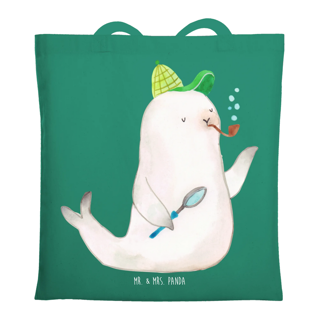 Tote bag seal sherlock cloth bag, shoulder bag, shopper, pouch, bag, shopping bag, Carrier bag, cotton bag, jute bag, small animals, cute, funny, cute animal motives, hand drawn, small world, funny sayings, good mood, happy, gifts, gift ideas, special gifts, animal lover, card