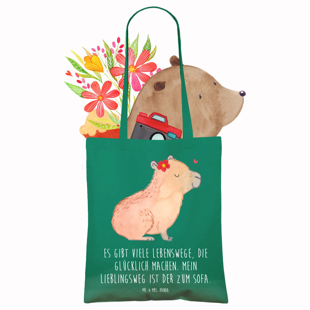 Tragetasche Capybara Blume Beuteltasche, Badetasche, Shopper, Jutebeutel, Tasche, Schultertasche, Stofftasche, Strandtasche, Tragetasche, Laptoptasche, Jutetasche, Einkaufstüte, Stoffbeutel, Umhängetasche, Beutel, Einkaufstasche, Tiermotive, Gute Laune, lustige Sprüche, Tiere, Capybara