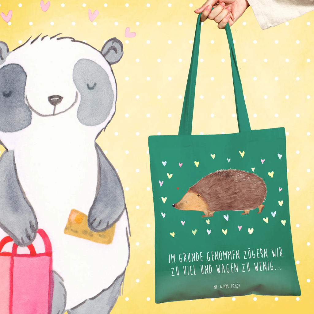Tote bag Hedgehog hearts
