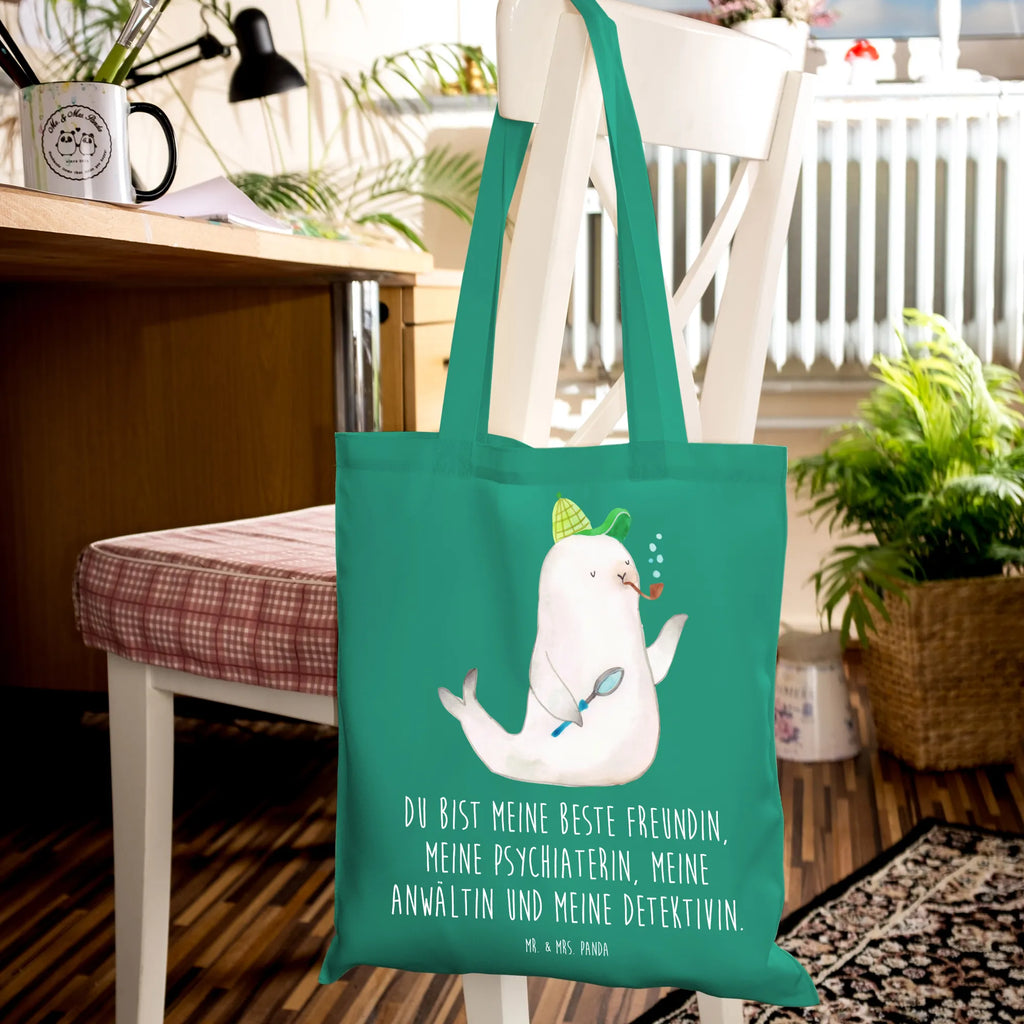 Tote bag seal sherlock cloth bag, shoulder bag, shopper, pouch, bag, shopping bag, Carrier bag, cotton bag, jute bag, small animals, cute, funny, cute animal motives, hand drawn, small world, funny sayings, good mood, happy, gifts, gift ideas, special gifts, animal lover, card