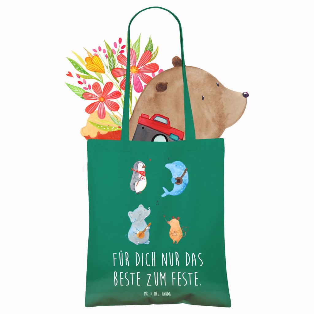 Torba Wielki zespół Beuteltasche, Stoffbeutel, Tasche, Jutebeutel, Tragetasche, Beutel, Badetasche, Strandtasche, Einkaufstüte, Umhängetasche, Laptoptasche, Jutetasche, Schultertasche, Einkaufstasche, Stofftasche, Shopper, Tiermotive, Gute Laune, lustige Sprüche, Tiere, Hund, Gitarre, Musikanten, Maus, Elefant, Triangel, Musik, Pinguin, Band, Delfin