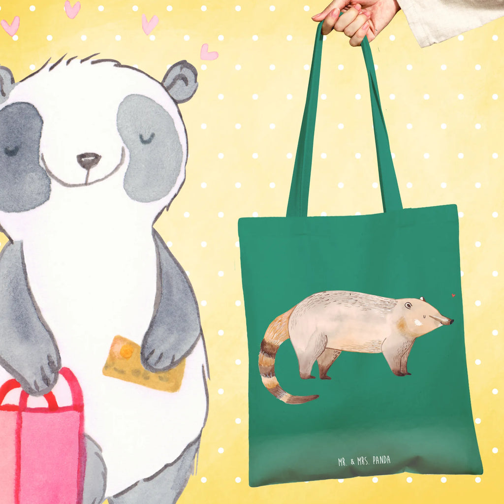 Tote bag Coati Tragetasche, Shopper, Einkaufstüte, Tasche, Strandtasche, Umhängetasche, Beuteltasche, Jutetasche, Jutebeutel, Stofftasche, Einkaufstasche, Badetasche, Beutel, Schultertasche, Laptoptasche, Stoffbeutel, Tiermotive, Gute Laune, lustige Sprüche, Tiere, Rüsselbär, Nasenbär, Bär, Nasenbären