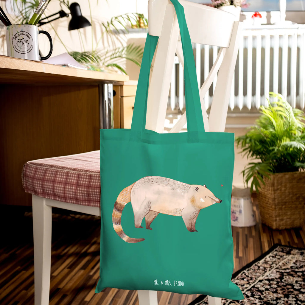Tote bag Coati Tragetasche, Shopper, Einkaufstüte, Tasche, Strandtasche, Umhängetasche, Beuteltasche, Jutetasche, Jutebeutel, Stofftasche, Einkaufstasche, Badetasche, Beutel, Schultertasche, Laptoptasche, Stoffbeutel, Tiermotive, Gute Laune, lustige Sprüche, Tiere, Rüsselbär, Nasenbär, Bär, Nasenbären