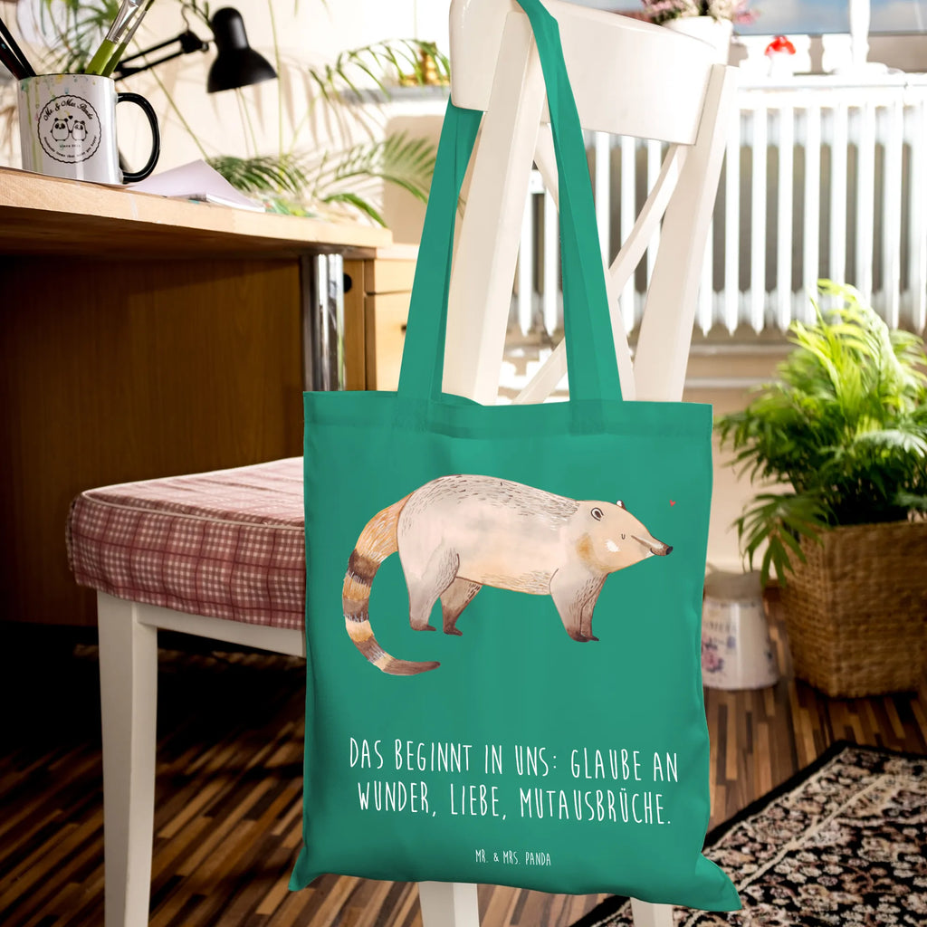 Tote bag Coati Tragetasche, Shopper, Einkaufstüte, Tasche, Strandtasche, Umhängetasche, Beuteltasche, Jutetasche, Jutebeutel, Stofftasche, Einkaufstasche, Badetasche, Beutel, Schultertasche, Laptoptasche, Stoffbeutel, Tiermotive, Gute Laune, lustige Sprüche, Tiere, Rüsselbär, Nasenbär, Bär, Nasenbären
