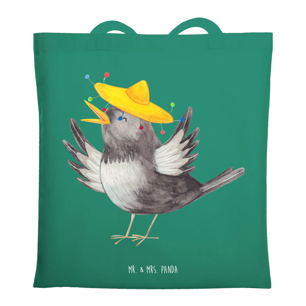 Tragetasche Rabe Sombrero Baumwolltasche, tote bag, Tüte, Strandtasche, uni tasche, Einkaufsbeutel, Tasche, Stoffbeutel, Einkaufstasche, Leinentasche, Stofftasche, bedruckte tasche, Jutebeutel, unitasche, Jutetasche, Badetasche, Statementbeutel, Beutel, Beuteltasche, Umhängetasche, Tragetasche, Henkeltasche, Schultertasche, Alltagstasche, Einkaufstüte, Schultasche, büchertasche, shopping tasche, Laptoptasche, Shopper, baumwollbeutel, Tiere, lustige Sprüche, Gute Laune, Tiermotive, froh, Motivation, Vogel, Elster, Vögel, glücklich sein, Spruch positiv, fröhlich sein, Glück Spruch, Rabe