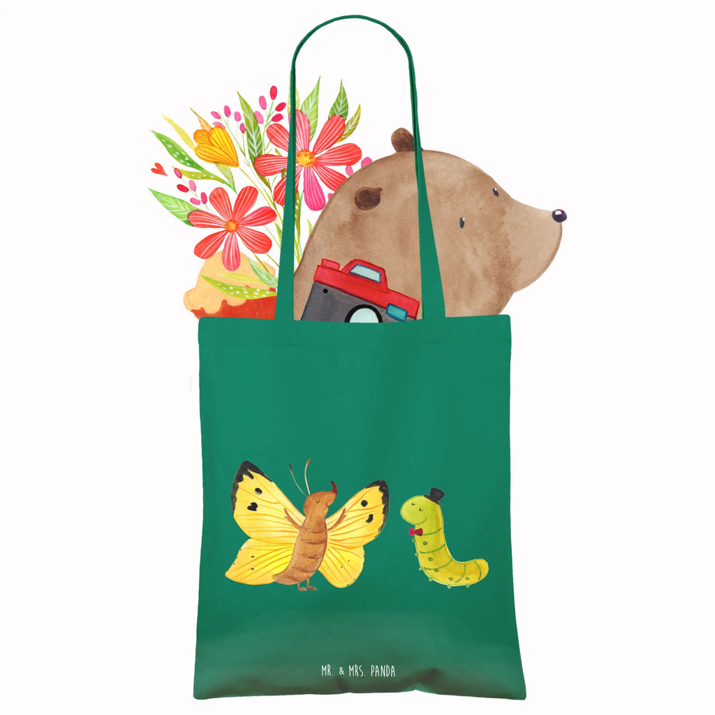 Tote bag Caterpillar butterfly jute bag, cotton bag, shopping bag, bag, shoulder bag, pouch, Carrier bag, cloth bag, shopper, small animals, cute, funny, cute animal motives, hand drawn, small world, funny sayings, good mood, happy, gifts, gift ideas, special gifts, animal lover, card, butterfly, growing up, cocoon, hat, lemon butterfly, beauty, development, Caterpillar