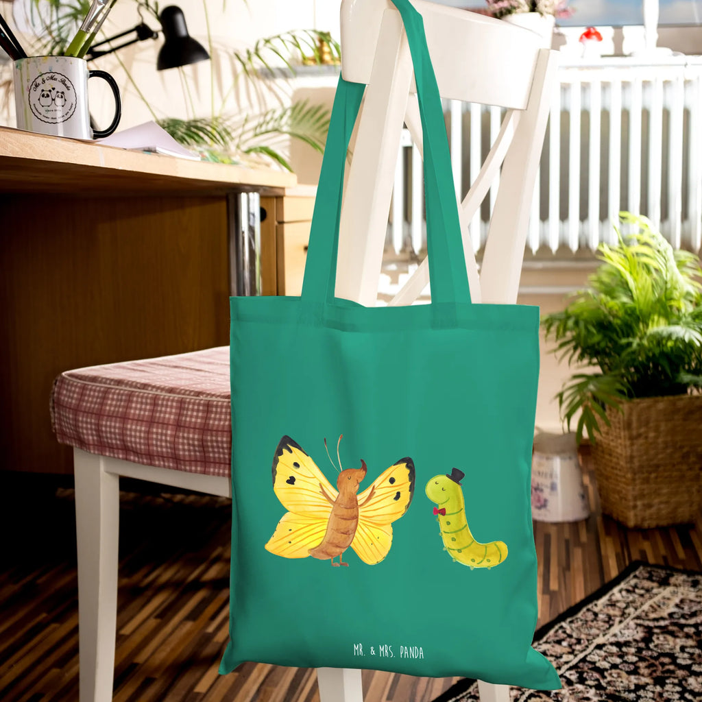Tote bag Caterpillar butterfly jute bag, cotton bag, shopping bag, bag, shoulder bag, pouch, Carrier bag, cloth bag, shopper, small animals, cute, funny, cute animal motives, hand drawn, small world, funny sayings, good mood, happy, gifts, gift ideas, special gifts, animal lover, card, butterfly, growing up, cocoon, hat, lemon butterfly, beauty, development, Caterpillar