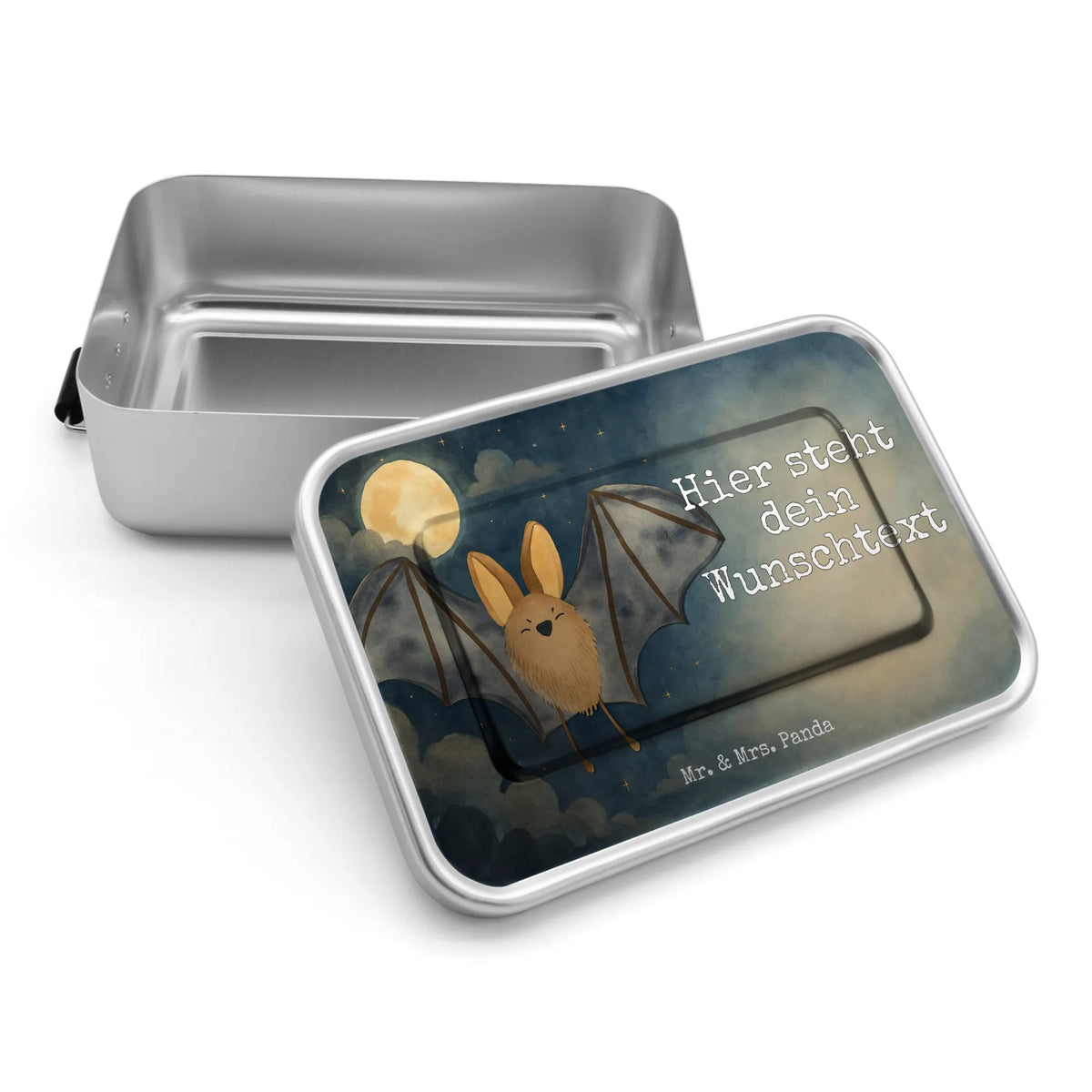 Personalized Metal Lunch Box bat wing Design cute, cute animal motives, hand drawn, gift ideas, funny sayings, good mood, special gifts, animal lover, card, gifts, small animals