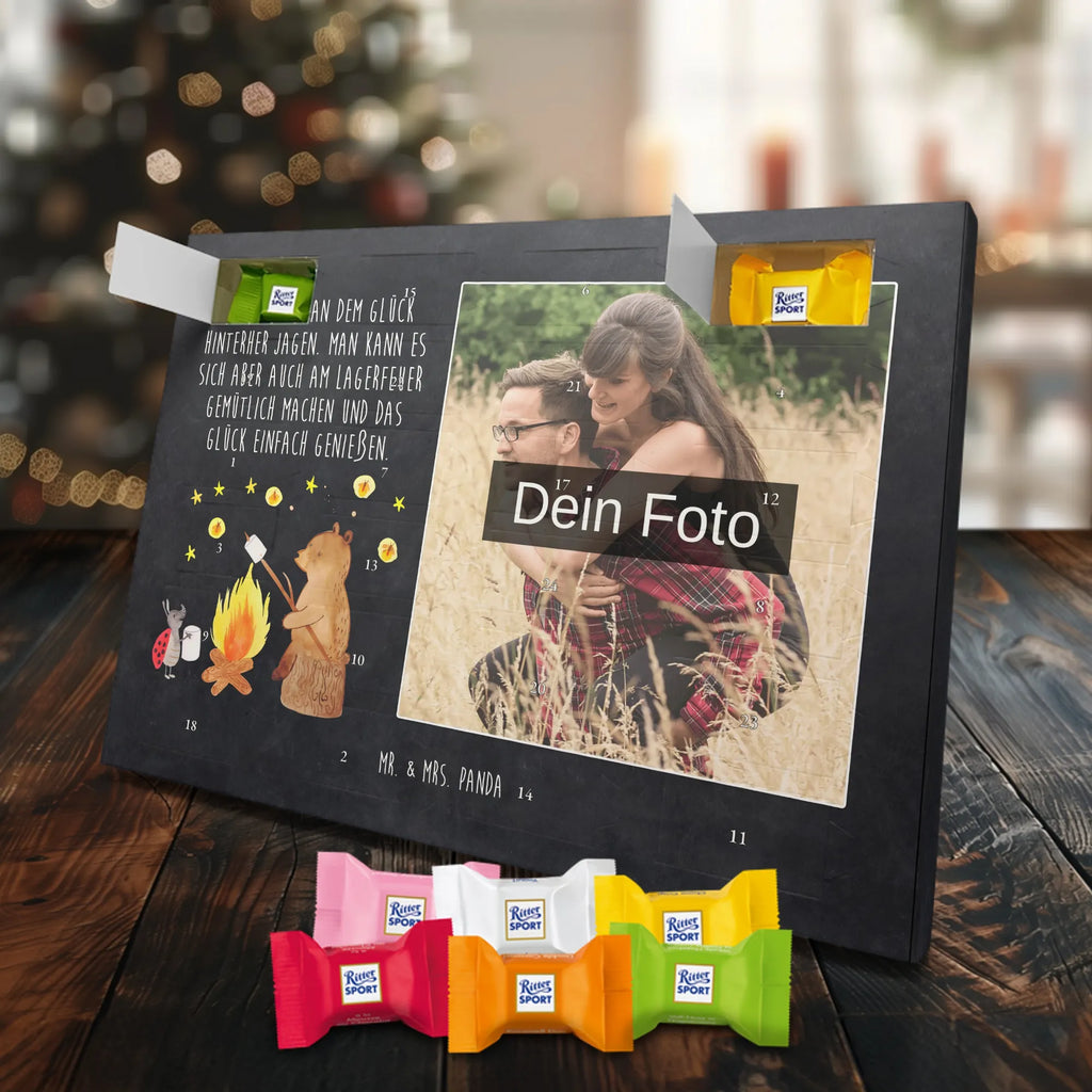 Personalisierter Schoko Foto Adventskalender Bär & Marienkäfer Lagerfeuer Personalisierter Schoko Foto Adventskalender, Teddybär, Teddy, Bär, Lagerfeuer