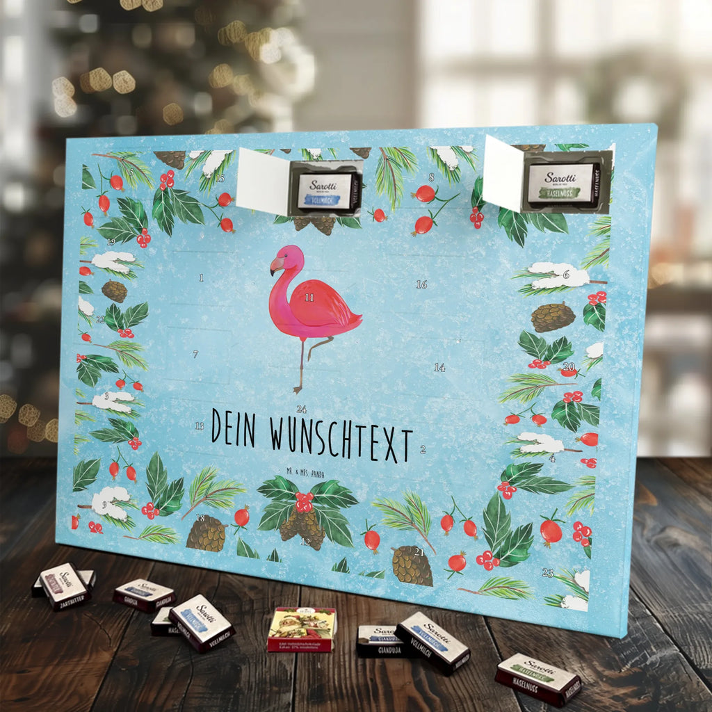 Personalisierter Schoko Adventskalender Flamingo Classic Personalisierter Adventskalender, Adventskalender mit Namen, Flamingo, Stolz, Spruch, Selbstliebe, Sohn, Freundinnen, Ich, für Mich, Tochter, Geschwister, Freundin, Außenseiter, Einzigartig