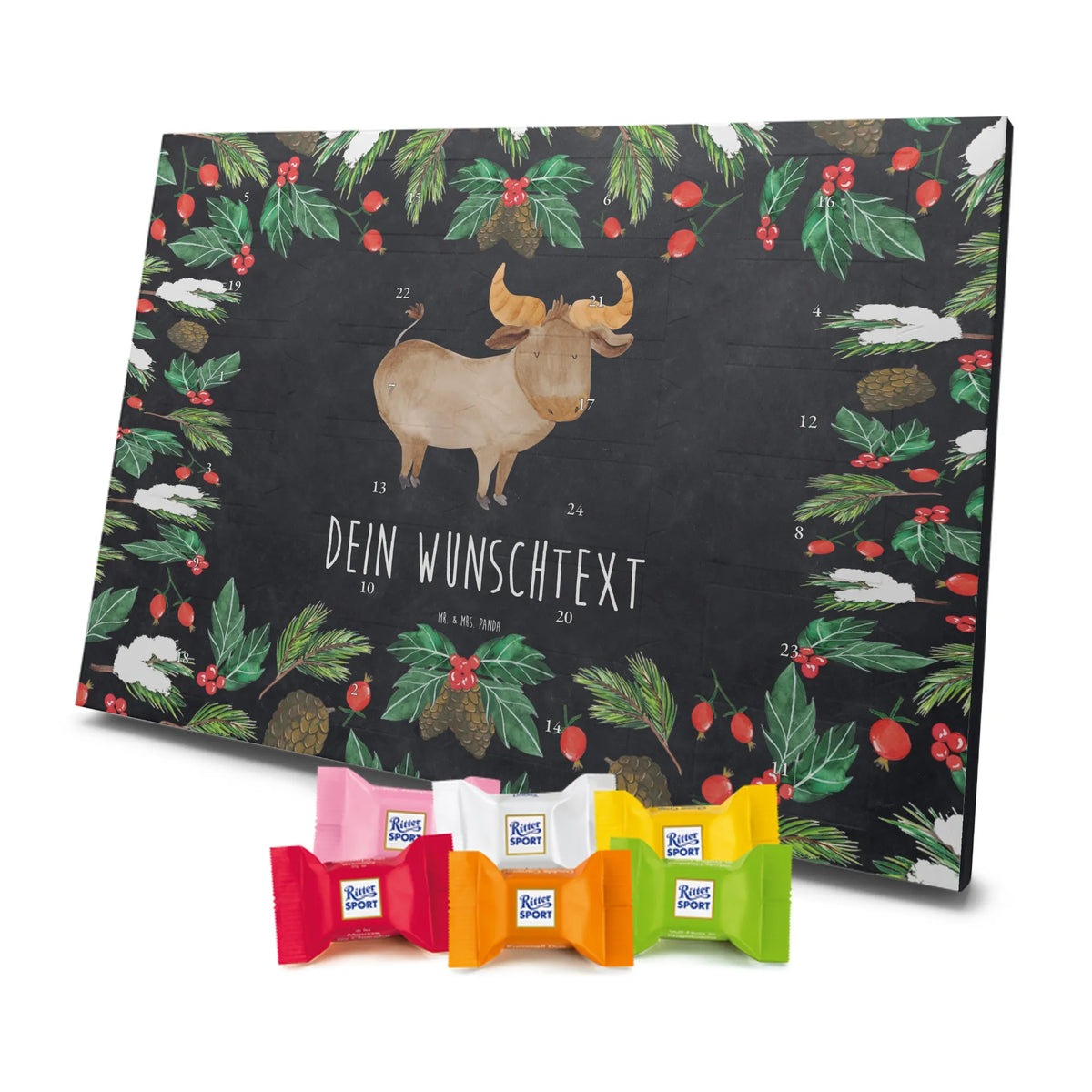 Personalisierter Schoko Adventskalender Sternzeichen Stier