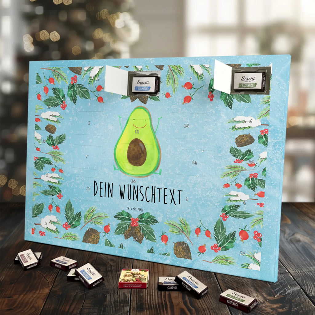 Adventskalender mit Namen Avocado Glücklich Personalisierter Adventskalender, Adventskalender mit Namen, Gesund, Vegan, Veggie, Avocado, Chaos