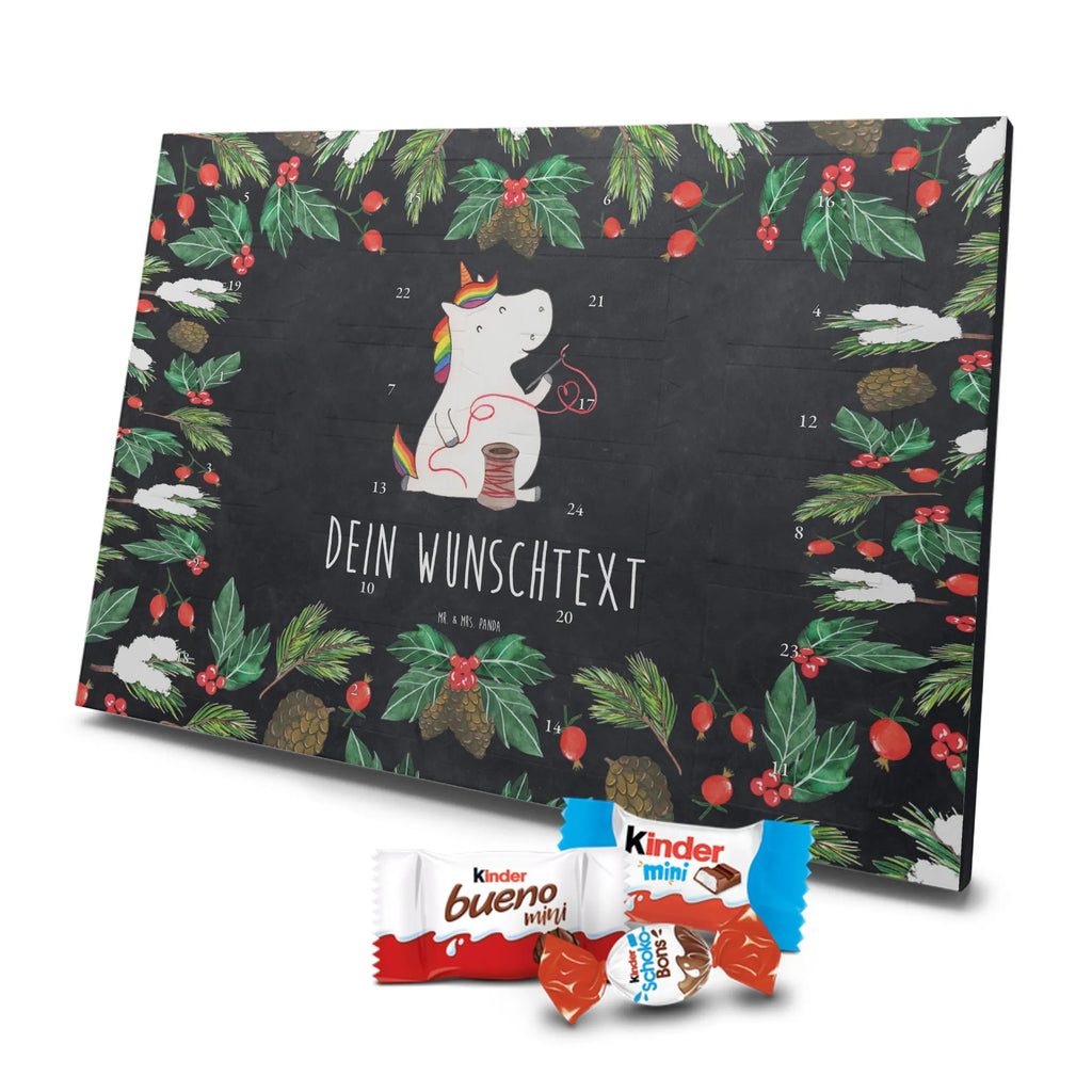 Personalisierter Schoko Adventskalender Einhorn Näherin Personalisierter Adventskalender, Adventskalender mit Namen, Einhörner, Unicorn, Einhorn Deko, Einhorn, Nähen, Nähzimmer, Mädchen, Basteln, Näherin, Häkeln, Stricken, Freundin