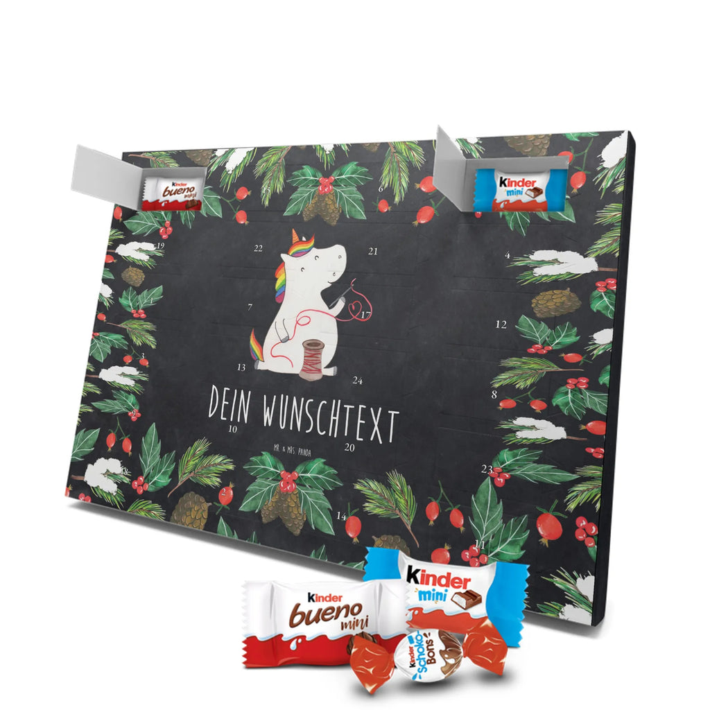 Personalisierter Schoko Adventskalender Einhorn Näherin Personalisierter Adventskalender, Adventskalender mit Namen, Einhörner, Unicorn, Einhorn Deko, Einhorn, Nähen, Nähzimmer, Mädchen, Basteln, Näherin, Häkeln, Stricken, Freundin
