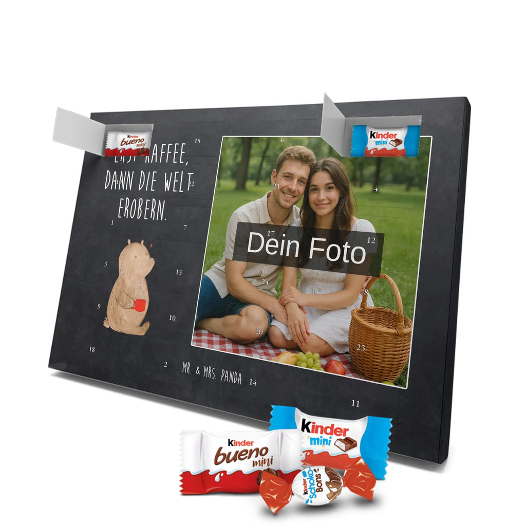 Personalisierter Schoko Foto Adventskalender Bär Kaffee Personalisierter Schoko Foto Adventskalender, Teddybär, Teddy, Bär, Guten Morgen, Bären, Welt Erobern, Kaffee, Welt Retten, Motivation, Coffee, Morgenroutine