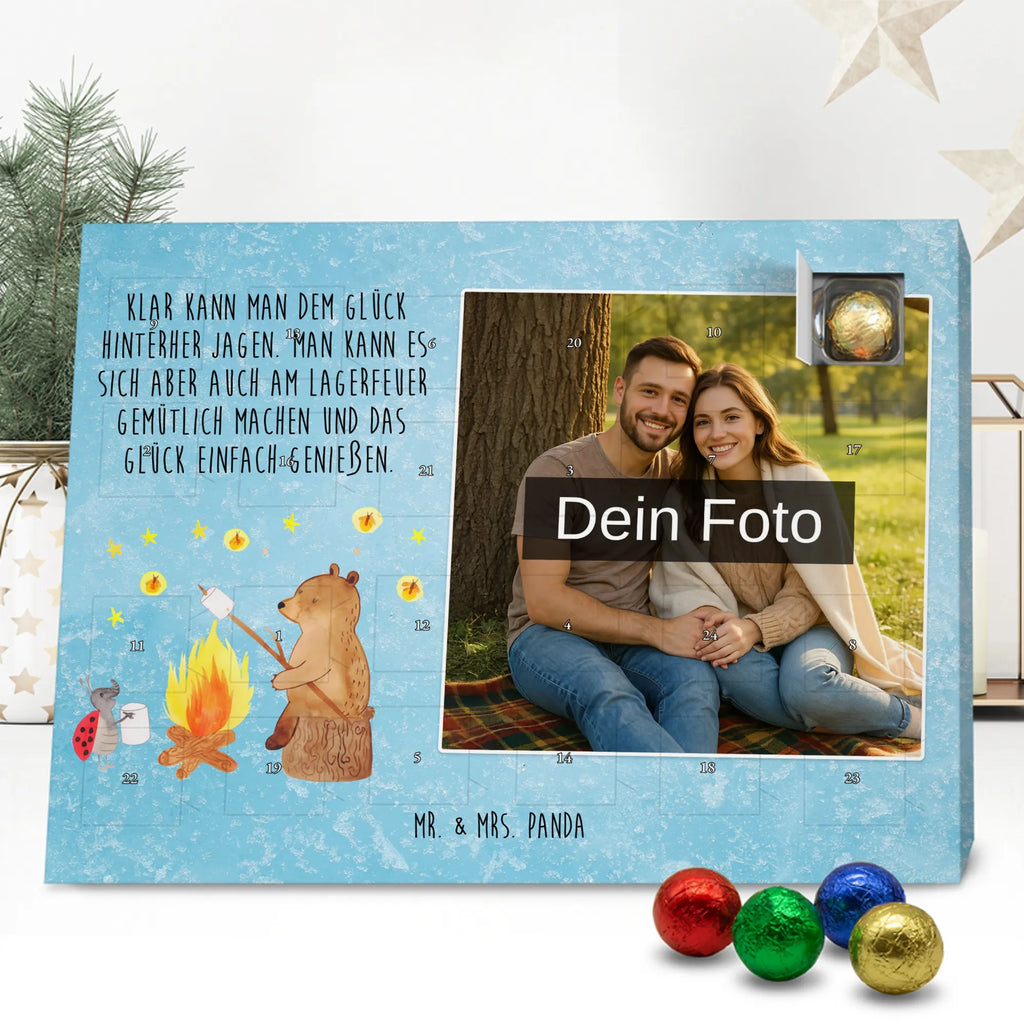 Personalisierter Schoko Foto Adventskalender Bär & Marienkäfer Lagerfeuer Personalisierter Schoko Foto Adventskalender, Teddybär, Teddy, Bär, Lagerfeuer