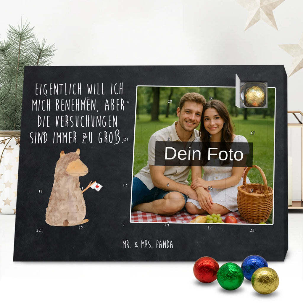 Personalisierter Schoko Foto Adventskalender Alpaka Fahne Personalisierter Schoko Foto Adventskalender, Lama, Alpaka, Liebe, Alpakas, Lamas