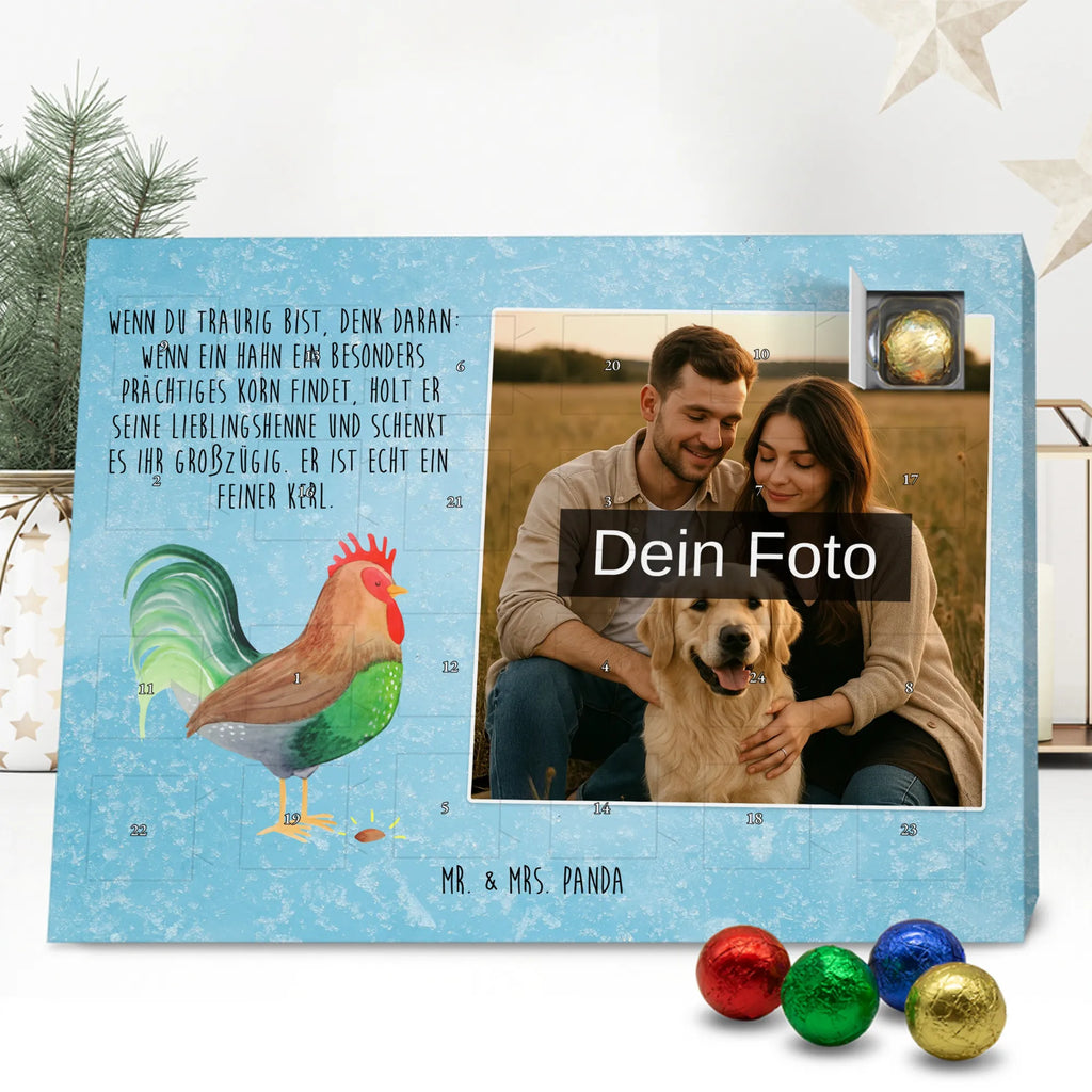 Personalisierter Schoko Foto Adventskalender Hahn Korn Personalisierter Schoko Foto Adventskalender, Hoftiere, Landwirtin, Bauernhof, Landwirt, Hahn, Korn, Eier, Natur, Henne