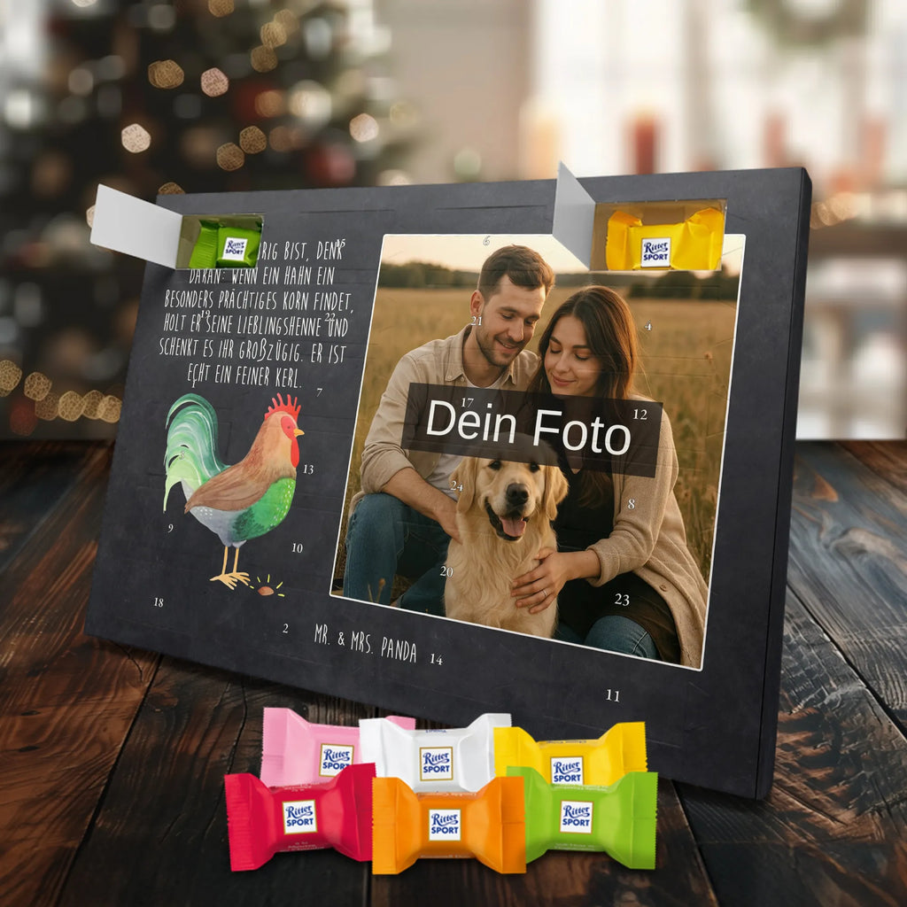 Personalisierter Schoko Foto Adventskalender Hahn Korn Personalisierter Schoko Foto Adventskalender, Hoftiere, Landwirtin, Bauernhof, Landwirt, Hahn, Korn, Eier, Natur, Henne