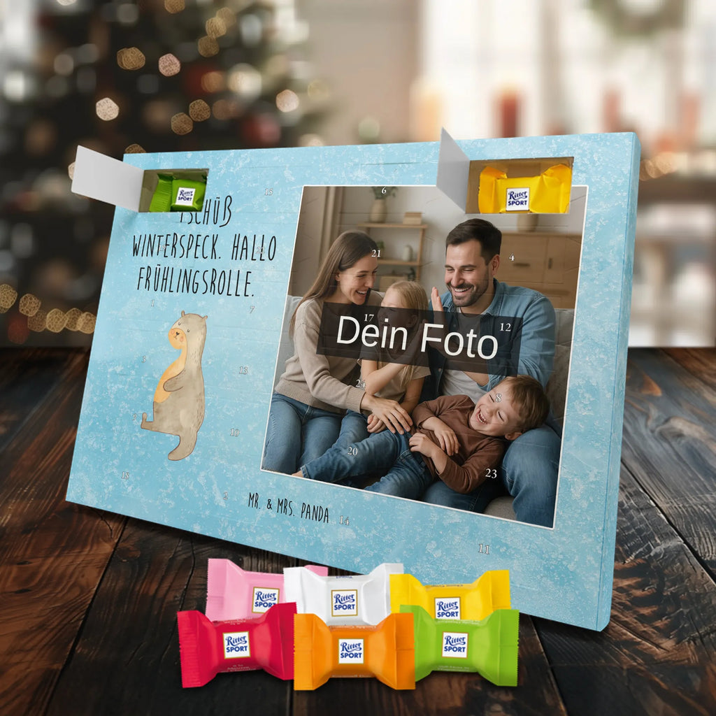 Personalisierter Schoko Foto Adventskalender Otter Bauch Personalisierter Schoko Foto Adventskalender, Fischotter, Otter, Seeotter, Otter Seeotter See Otter