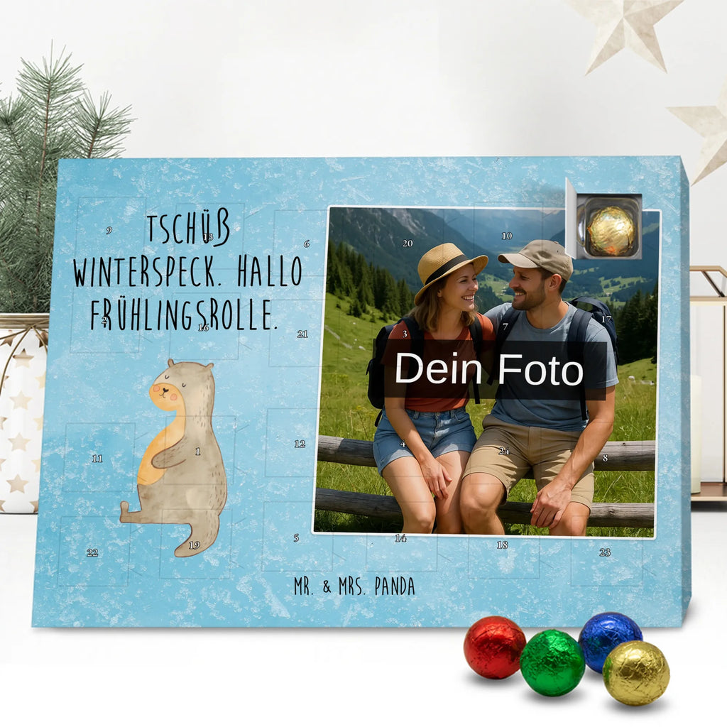 Personalisierter Schoko Foto Adventskalender Otter Bauch Personalisierter Schoko Foto Adventskalender, Fischotter, Otter, Seeotter, Otter Seeotter See Otter
