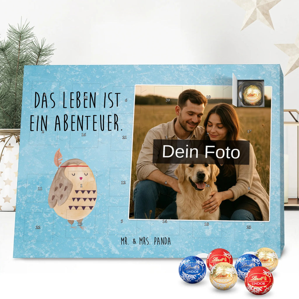 Personalisierter Schoko Foto Adventskalender Eule Federschmuck Personalisierter Schoko Foto Adventskalender, Eule, Das Leben ist ein Abenteuer, Eule Deko, Federschmuck, Dekoration, Owl, Reisespruch