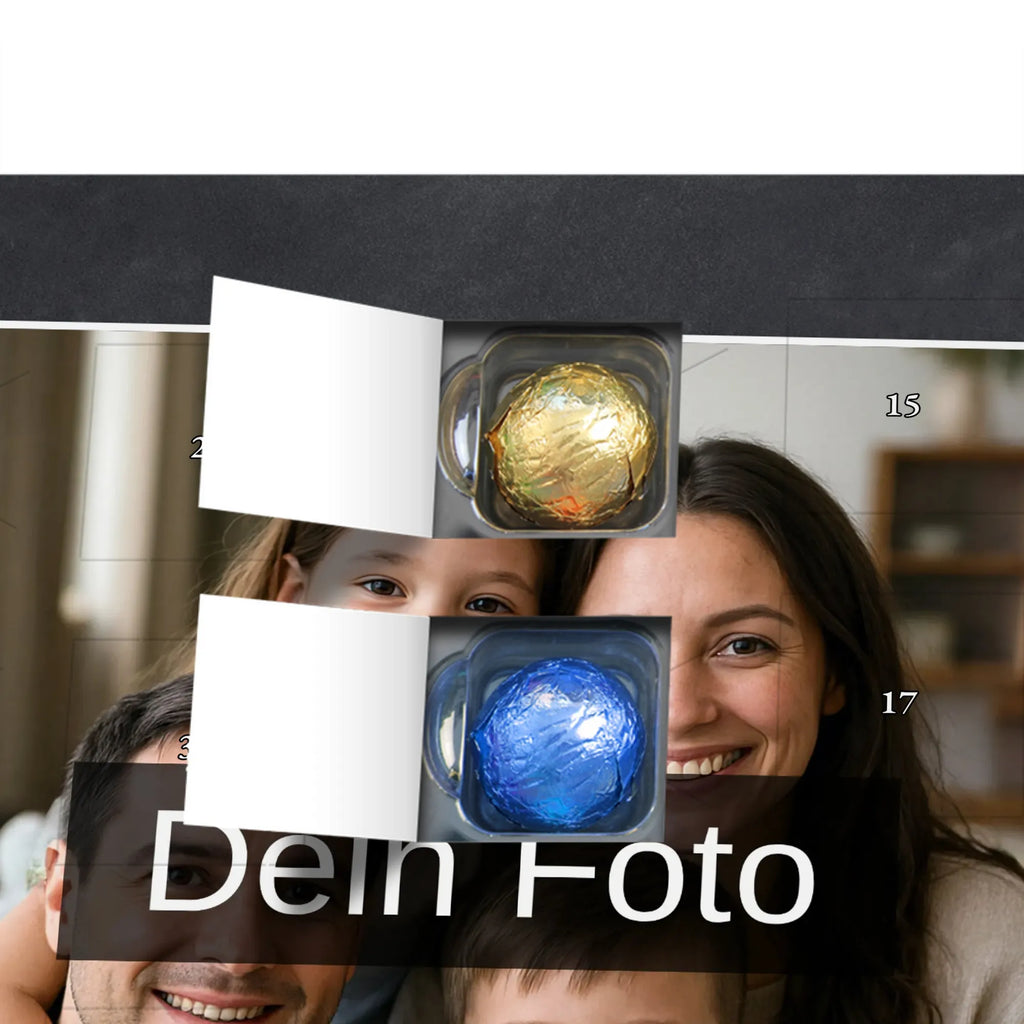 Personalisierter Schoko Foto Adventskalender Rotkehlchen Schlitten Personalisierter Schoko Foto Adventskalender, Winter, Wintermotiv, Advent, Nikolaus, Weihnachten, Weihnachtsdeko, Heiligabend, Vogel, Schlitten