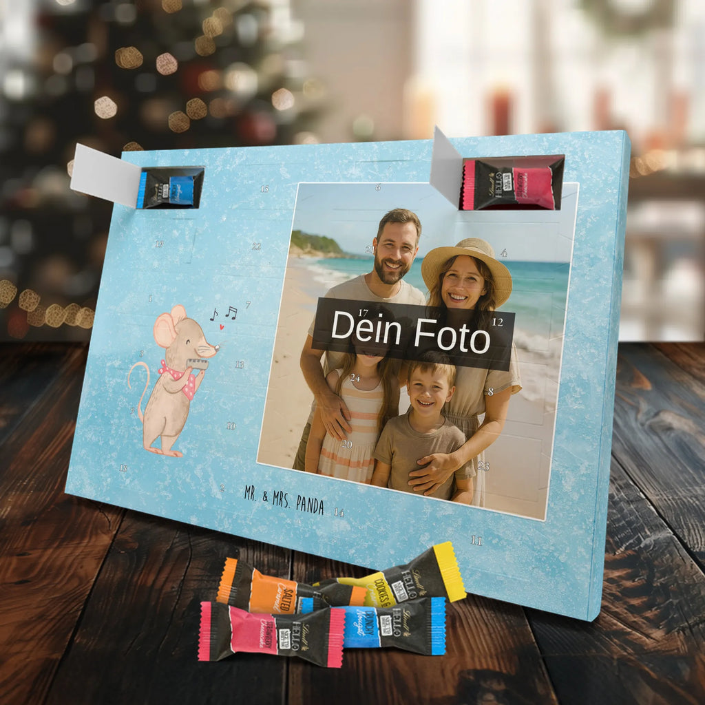 Personalisierter Schoko Foto Adventskalender Maus Mundharmonika Personalisierter Schoko Foto Adventskalender, Musikliebhaber, Geschenke Musiker, Instrumente, Lagerfeuer, Mundharmonika, Maus, Gesang