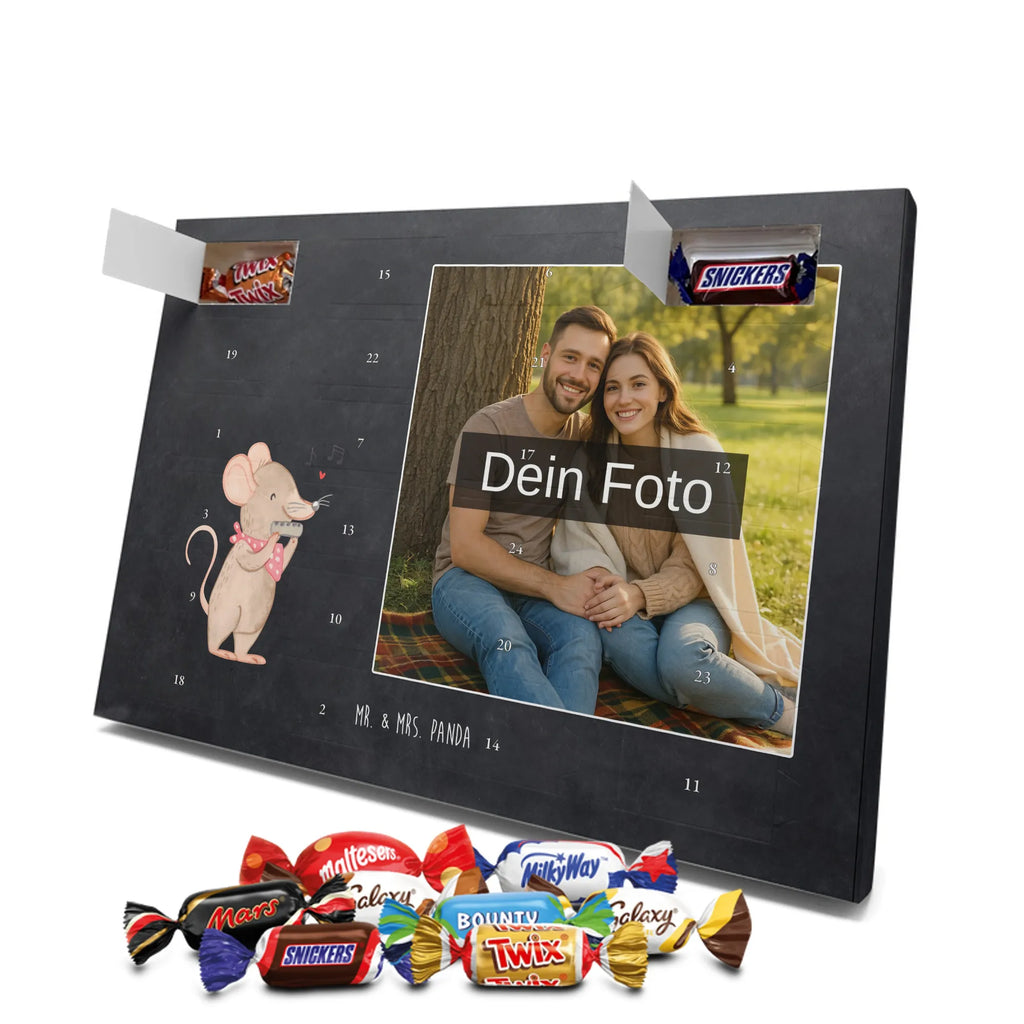 Personalisierter Schoko Foto Adventskalender Maus Mundharmonika Personalisierter Schoko Foto Adventskalender, Musikliebhaber, Geschenke Musiker, Instrumente, Lagerfeuer, Mundharmonika, Maus, Gesang