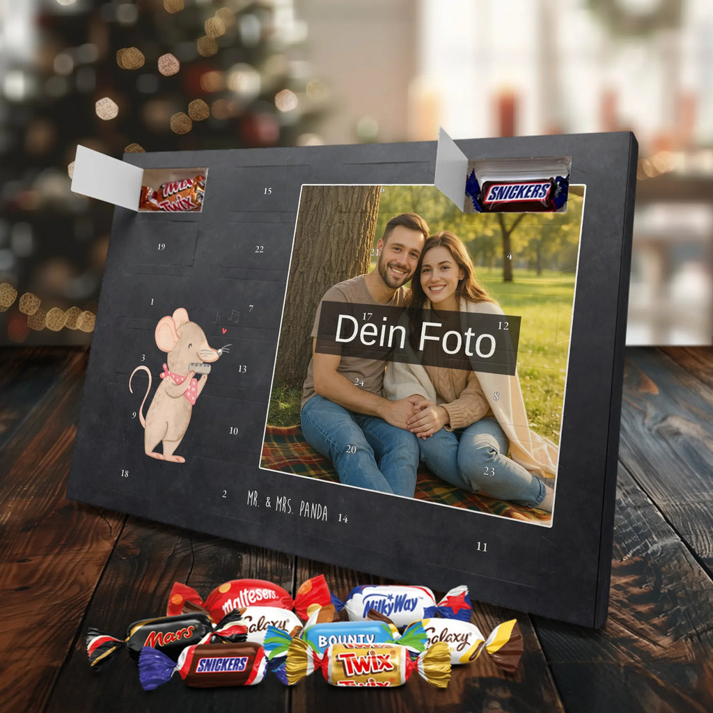 Personalisierter Schoko Foto Adventskalender Maus Mundharmonika Personalisierter Schoko Foto Adventskalender, Musikliebhaber, Geschenke Musiker, Instrumente, Lagerfeuer, Mundharmonika, Maus, Gesang