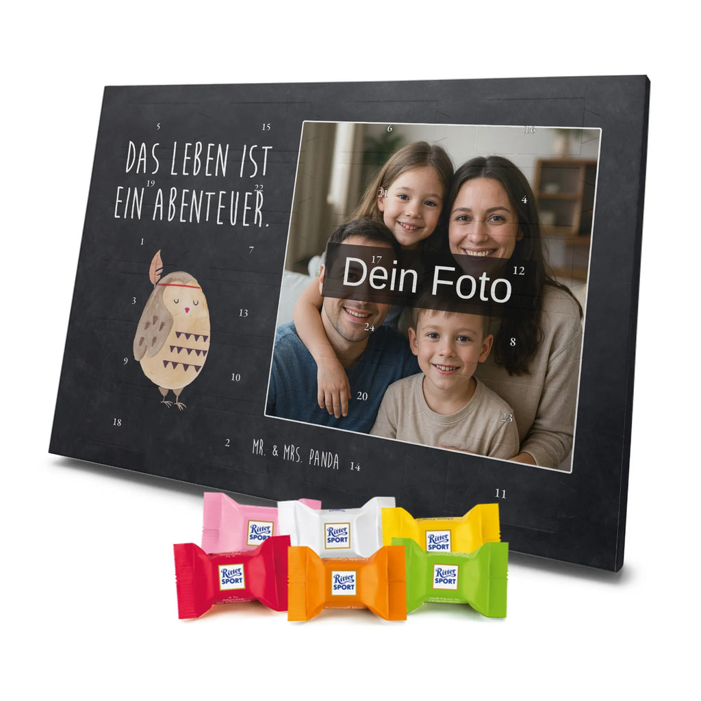 Personalisierter Schoko Foto Adventskalender Eule Federschmuck Personalisierter Schoko Foto Adventskalender, Eule, Das Leben ist ein Abenteuer, Eule Deko, Federschmuck, Dekoration, Owl, Reisespruch