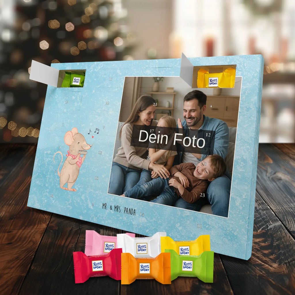 Personalisierter Schoko Foto Adventskalender Maus Mundharmonika Personalisierter Schoko Foto Adventskalender, Musikliebhaber, Geschenke Musiker, Instrumente, Lagerfeuer, Mundharmonika, Maus, Gesang