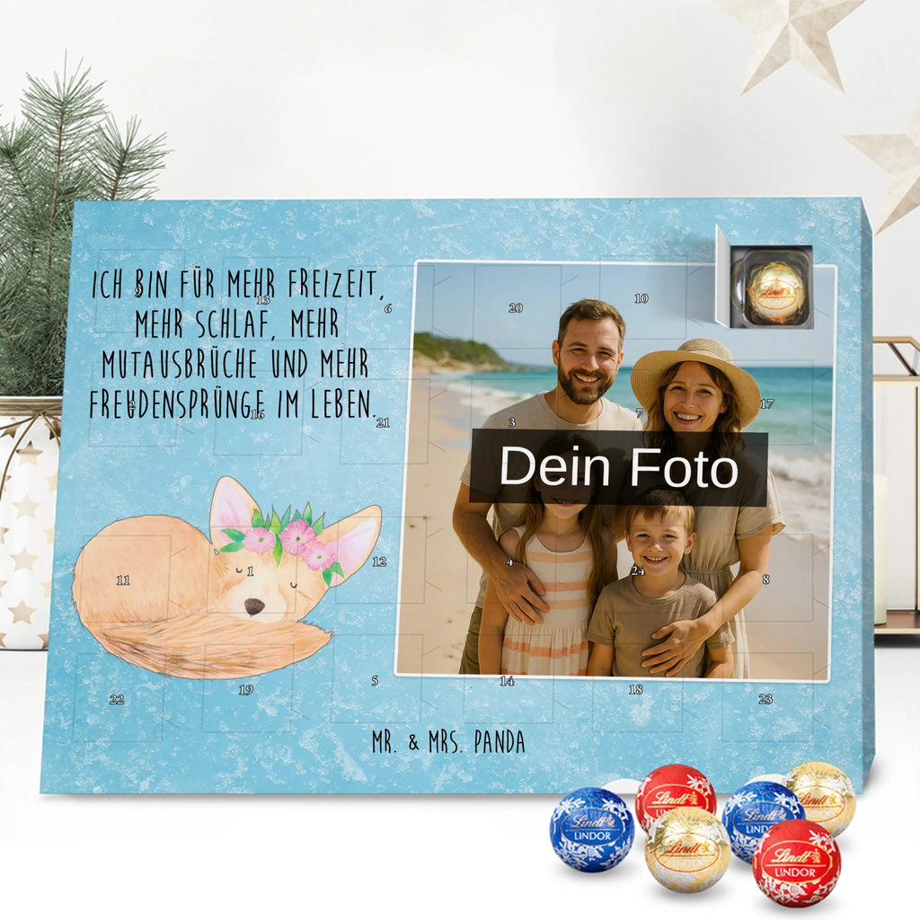 Personalisierter Schoko Foto Adventskalender Wüstenfuchs Blumen Personalisierter Schoko Foto Adventskalender, Afrika, Wildtiere, Wüstenfuchs, Wüste, Glücklich, Blumenkranz, Blumen