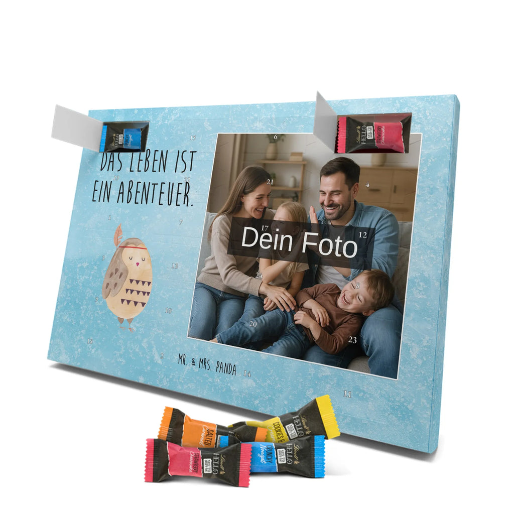 Personalisierter Schoko Foto Adventskalender Eule Federschmuck Personalisierter Schoko Foto Adventskalender, Eule, Das Leben ist ein Abenteuer, Eule Deko, Federschmuck, Dekoration, Owl, Reisespruch