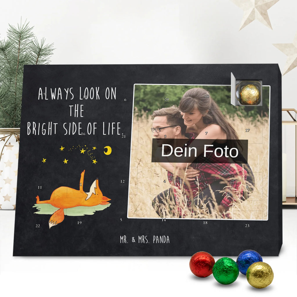 Personalisierter Schoko Foto Adventskalender Fuchs Sterne Personalisierter Schoko Foto Adventskalender, Fuchs, Spruch Positiv, Always Look On The Bright Side Of Life, Füchse, Spruch schön, Romantik, Tröstende Worte