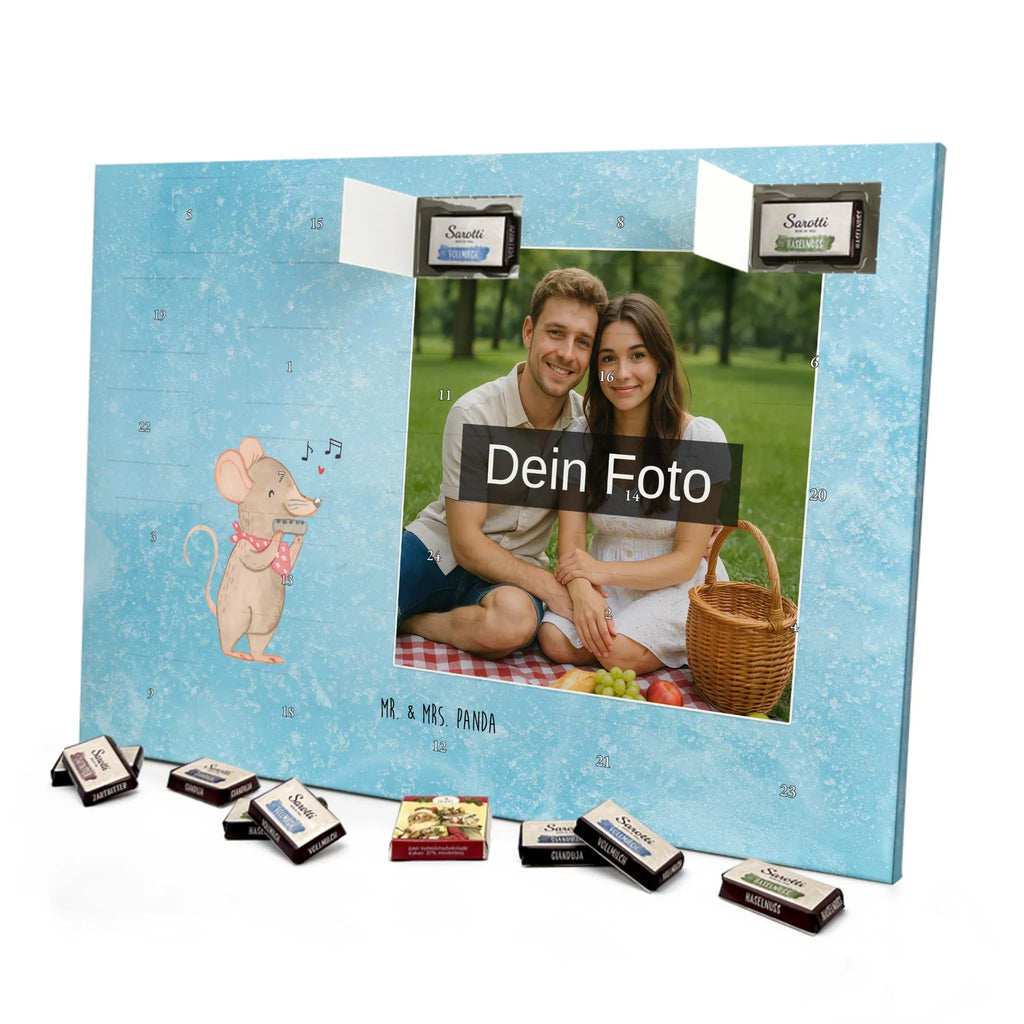 Personalisierter Schoko Foto Adventskalender Maus Mundharmonika Personalisierter Schoko Foto Adventskalender, Musikliebhaber, Geschenke Musiker, Instrumente, Lagerfeuer, Mundharmonika, Maus, Gesang