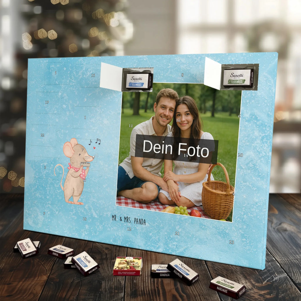 Personalisierter Schoko Foto Adventskalender Maus Mundharmonika Personalisierter Schoko Foto Adventskalender, Musikliebhaber, Geschenke Musiker, Instrumente, Lagerfeuer, Mundharmonika, Maus, Gesang