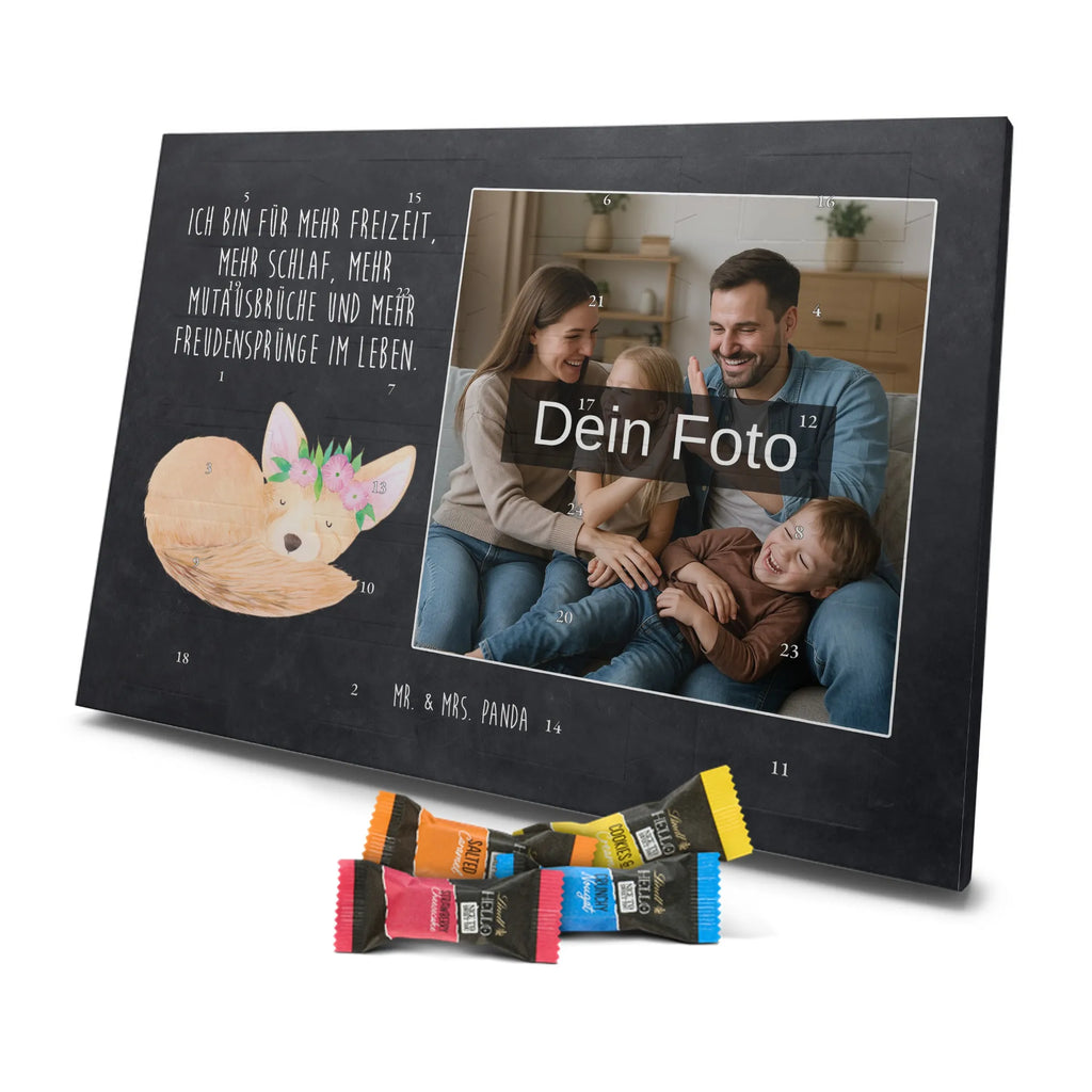 Personalisierter Schoko Foto Adventskalender Wüstenfuchs Blumen Personalisierter Schoko Foto Adventskalender, Afrika, Wildtiere, Wüstenfuchs, Wüste, Glücklich, Blumenkranz, Blumen