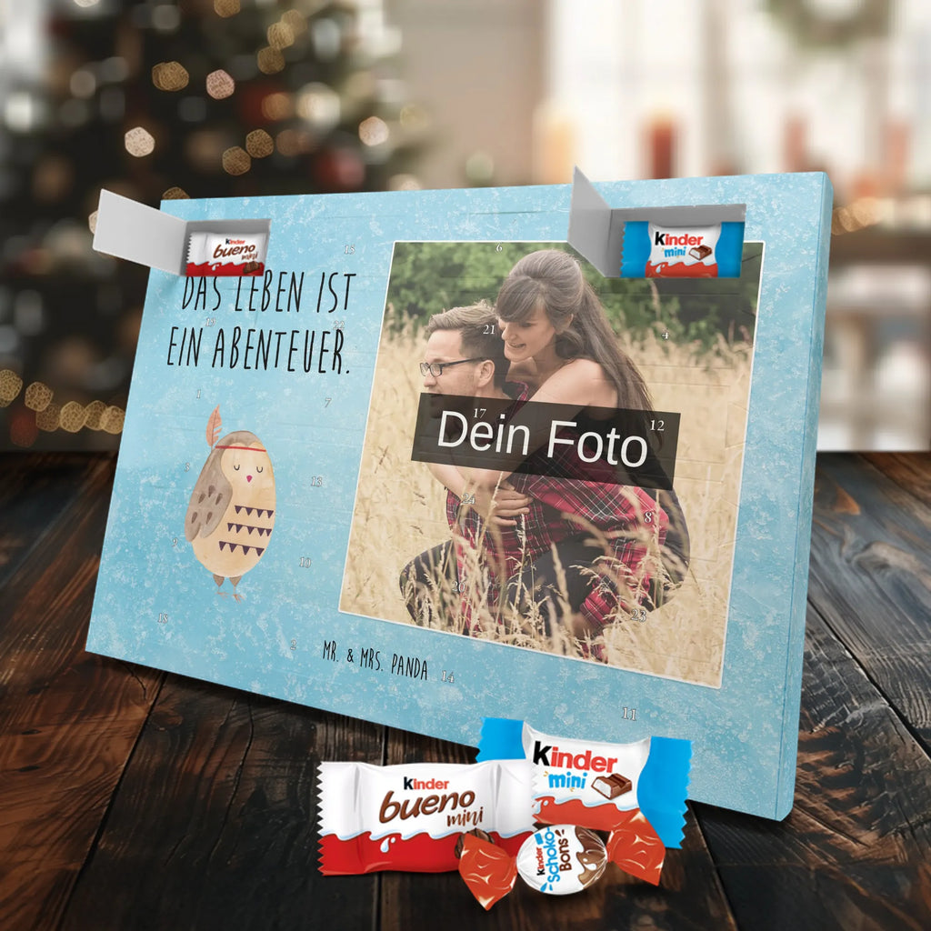 Personalisierter Schoko Foto Adventskalender Eule Federschmuck Personalisierter Schoko Foto Adventskalender, Eule, Das Leben ist ein Abenteuer, Eule Deko, Federschmuck, Dekoration, Owl, Reisespruch