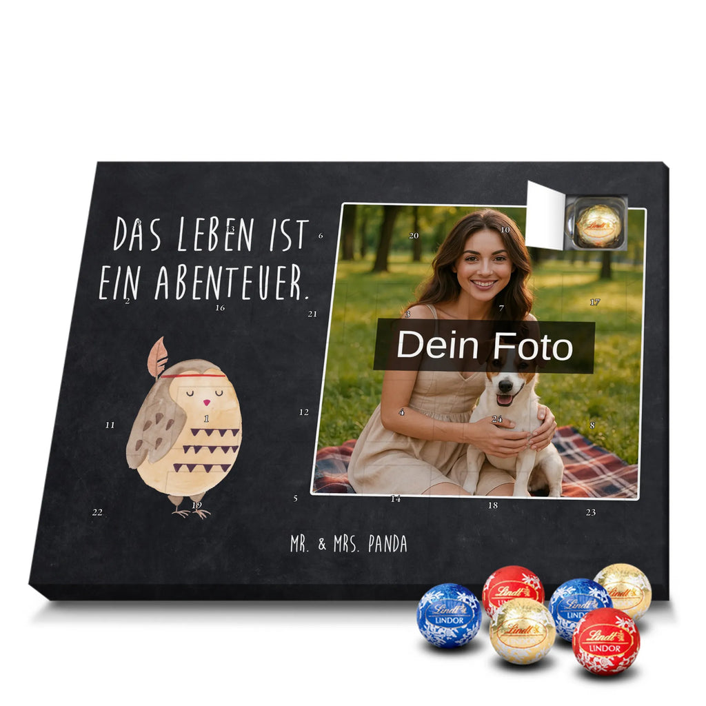 Personalisierter Schoko Foto Adventskalender Eule Federschmuck Personalisierter Schoko Foto Adventskalender, Eule, Das Leben ist ein Abenteuer, Eule Deko, Federschmuck, Dekoration, Owl, Reisespruch