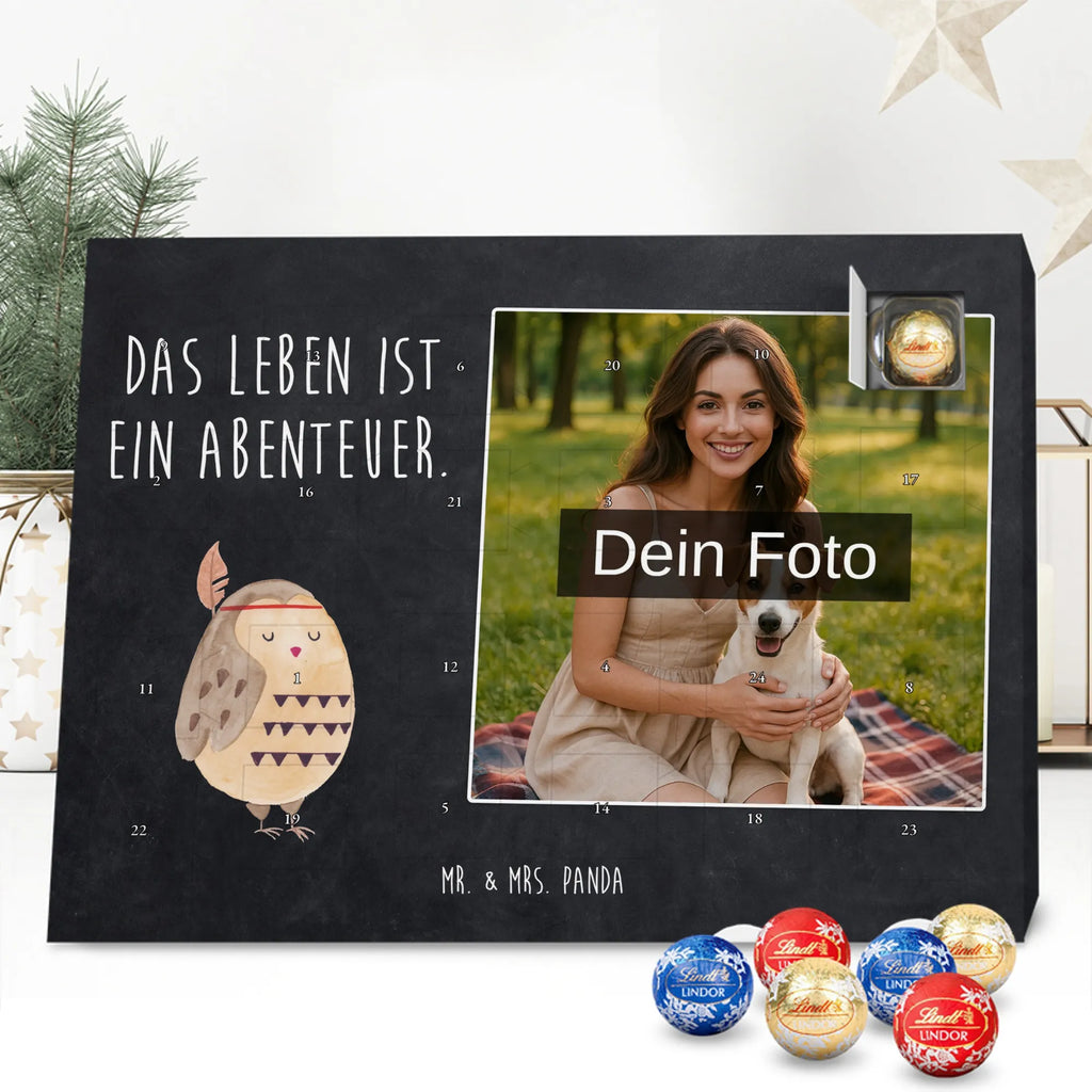 Personalisierter Schoko Foto Adventskalender Eule Federschmuck Personalisierter Schoko Foto Adventskalender, Eule, Das Leben ist ein Abenteuer, Eule Deko, Federschmuck, Dekoration, Owl, Reisespruch