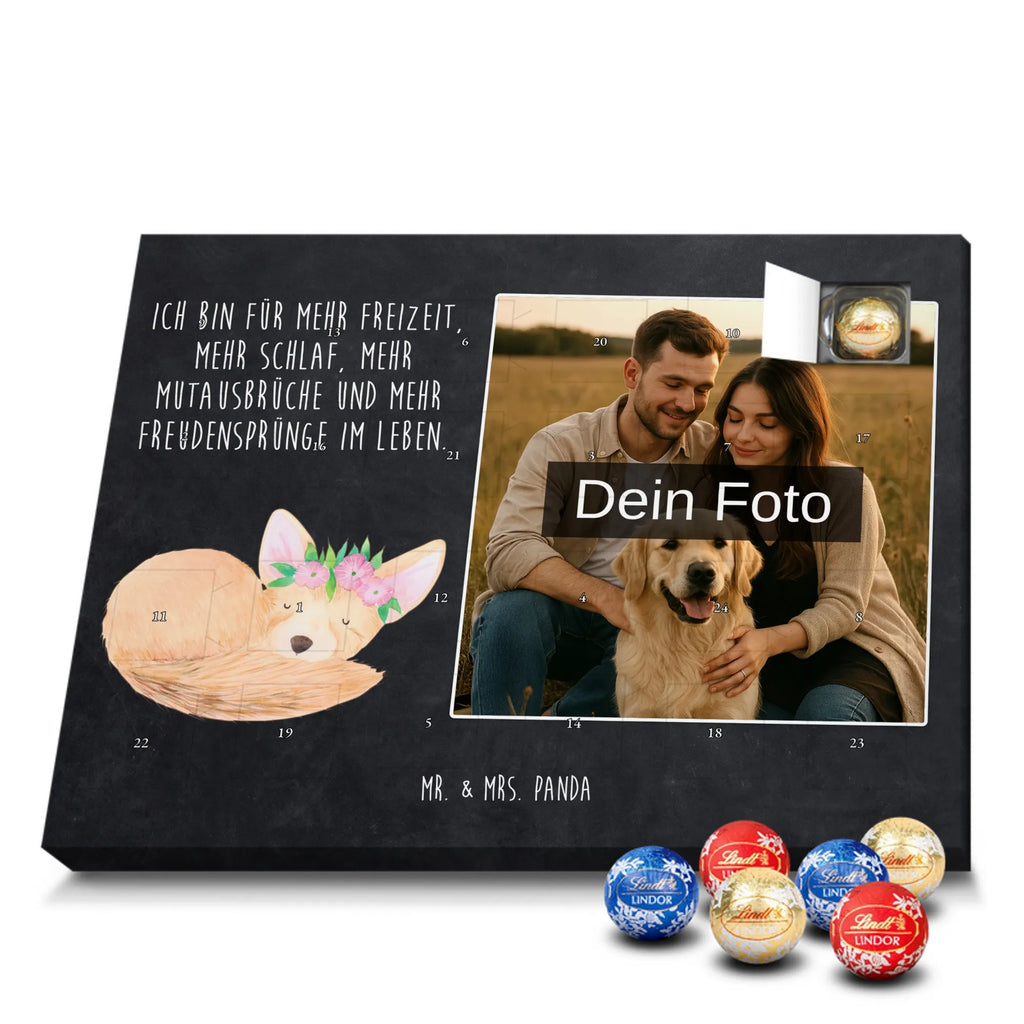 Personalisierter Schoko Foto Adventskalender Wüstenfuchs Blumen Personalisierter Schoko Foto Adventskalender, Afrika, Wildtiere, Wüstenfuchs, Wüste, Glücklich, Blumenkranz, Blumen