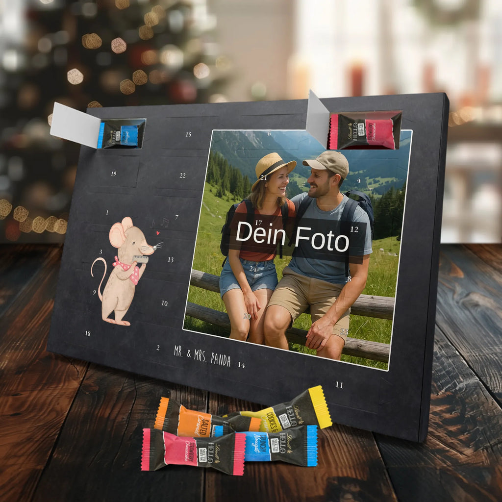 Personalisierter Schoko Foto Adventskalender Maus Mundharmonika Personalisierter Schoko Foto Adventskalender, Musikliebhaber, Geschenke Musiker, Instrumente, Lagerfeuer, Mundharmonika, Maus, Gesang