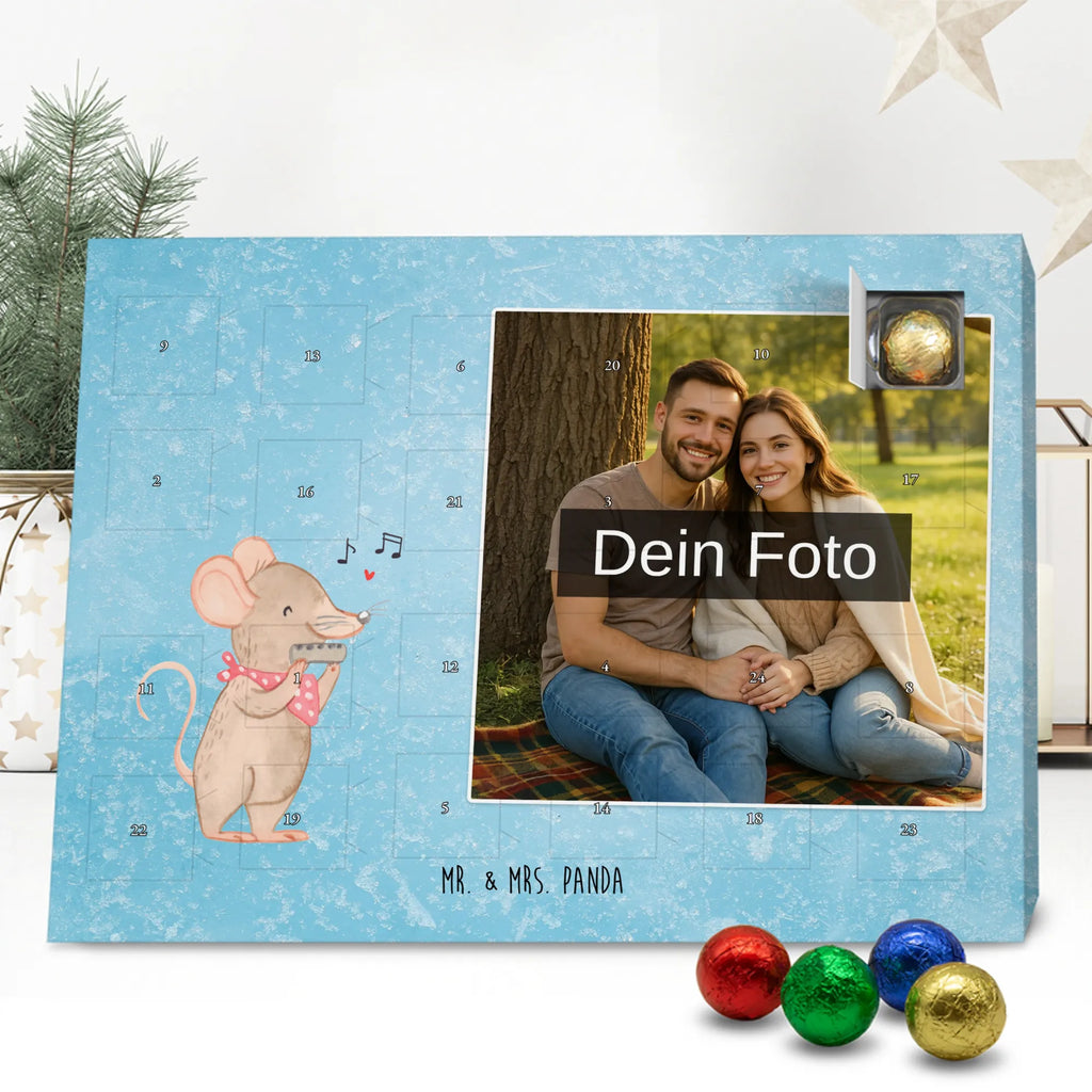 Personalisierter Schoko Foto Adventskalender Maus Mundharmonika Personalisierter Schoko Foto Adventskalender, Musikliebhaber, Geschenke Musiker, Instrumente, Lagerfeuer, Mundharmonika, Maus, Gesang