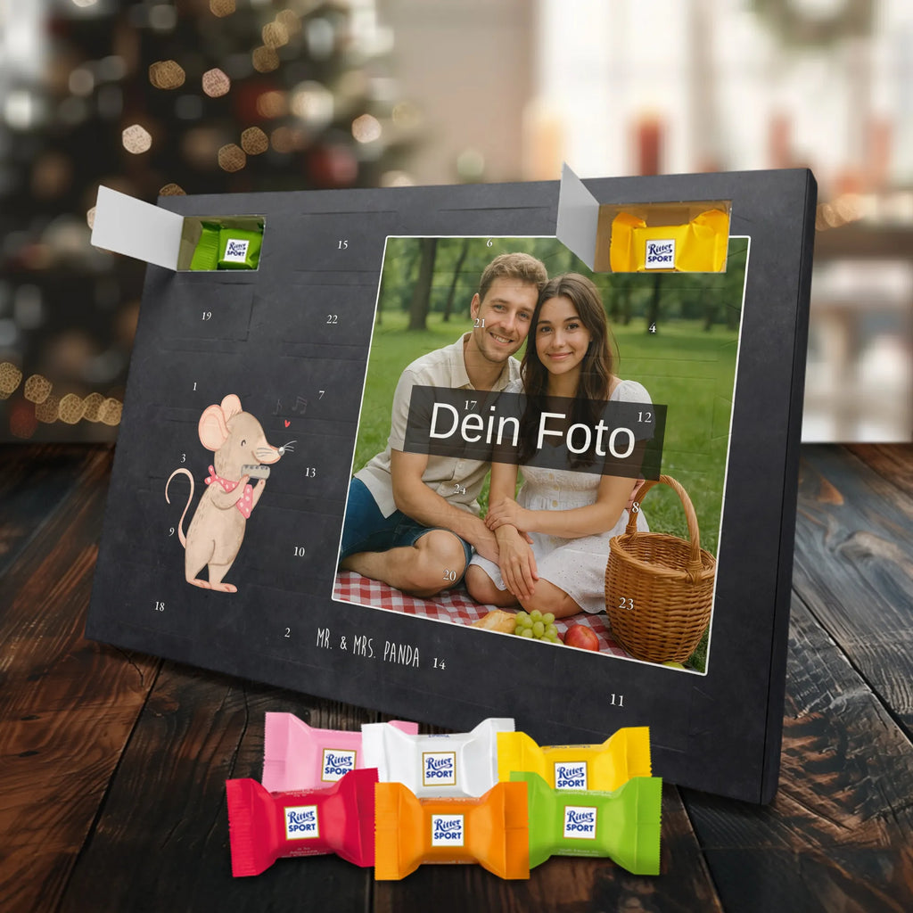 Personalisierter Schoko Foto Adventskalender Maus Mundharmonika Personalisierter Schoko Foto Adventskalender, Musikliebhaber, Geschenke Musiker, Instrumente, Lagerfeuer, Mundharmonika, Maus, Gesang